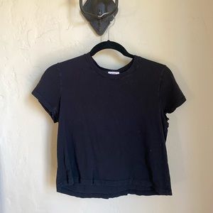 Re/Done Black Boxy Tee